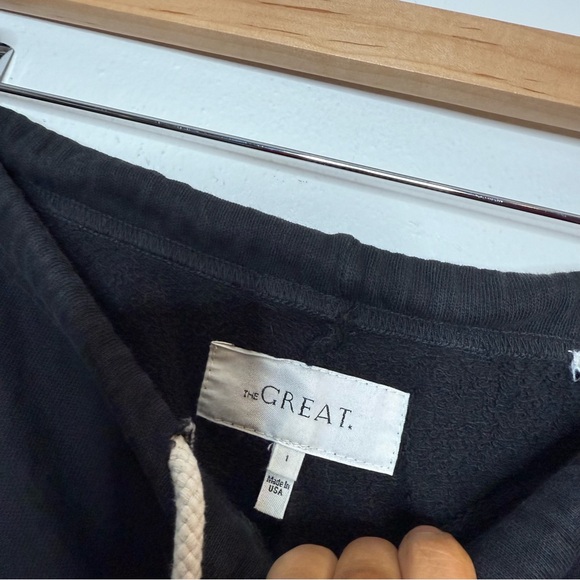 THE GREAT. The Stadium Sweatpants in black 100% cotton size 1 size small - Picture 9 of 11